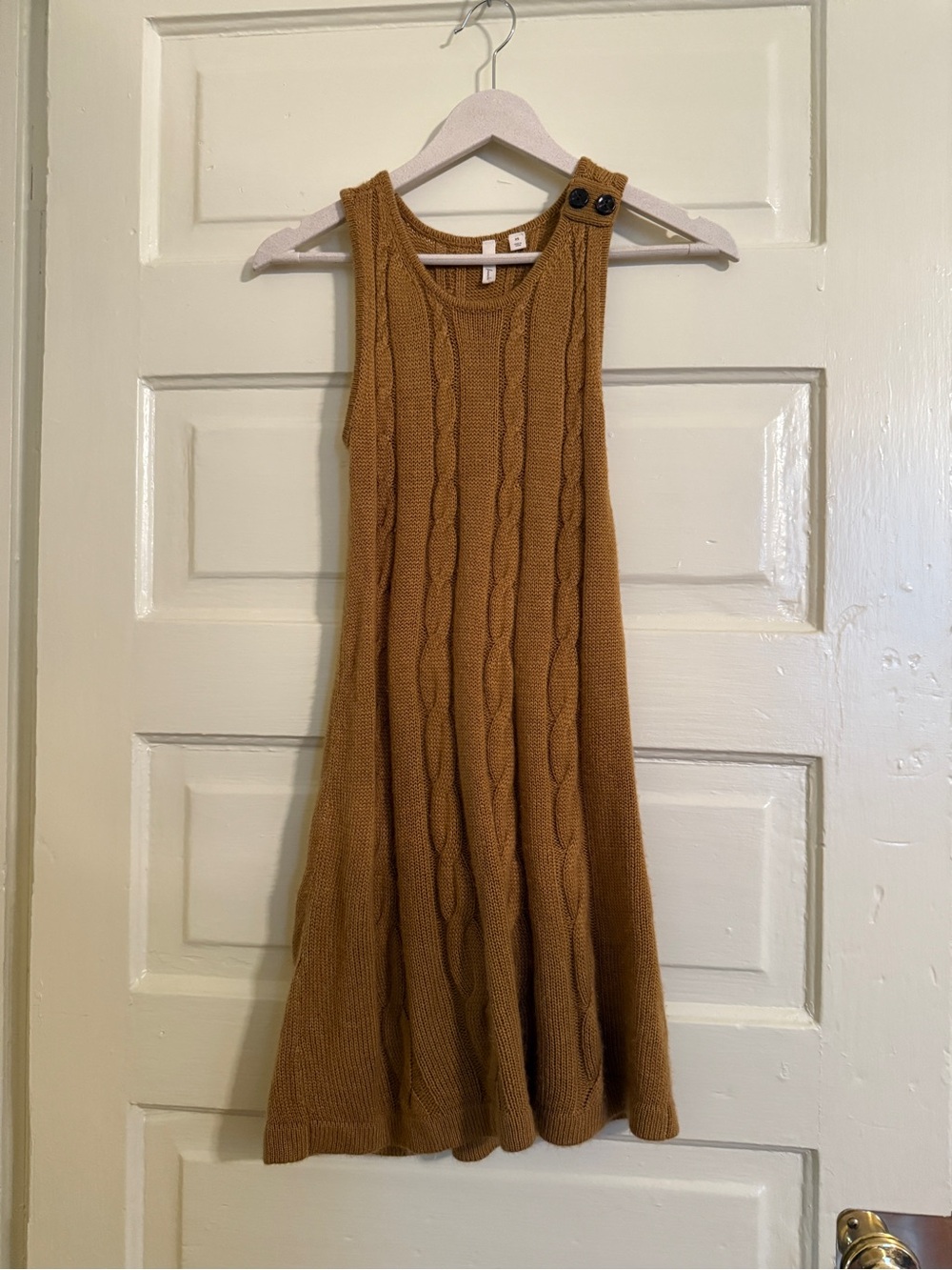Frenchi Cable Knit Sweater Top in Camel Brown